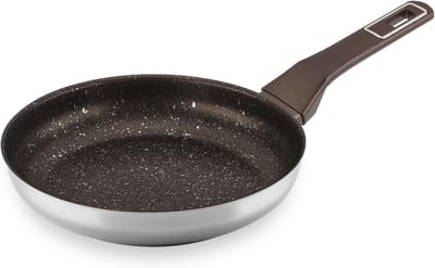 Koekenpan 26cm Roestvrijstaal met Antiaanbaklaag - Geschikt voor Alle Fornuizen