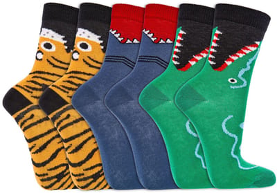 Kindersokken | Grappige sokken | Print: Dieren | Kleur: Meerkleurig | Maat: Diverse maten | 6 paar