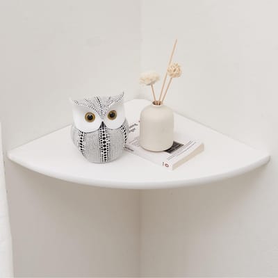 Dailygoods- Hoekplank 100% Eikenhout - Zwevende Hoekplank - Wandmontage - Witte Hoekplank - Decoratieve Plank - Duurzaam en Chic - Wandplank