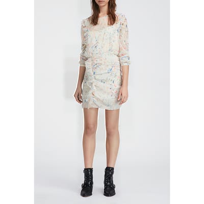 AllSaints Flint Juni Dress Chalk White Maat: 30 | Mini Jurken Outlet | Dames | Ecru