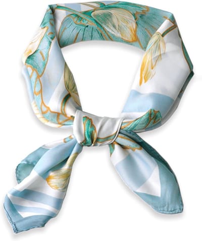 Elegante Zijden Sjaal 120 cm x 36 cm met Diamantpatroon en Kleurrijk Bloemdesign - Lichtgewicht Accessoire voor Blazers en Mode