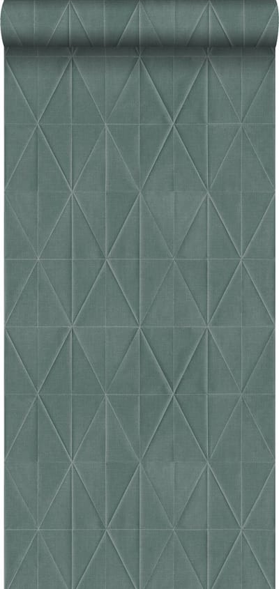 ESTAhome behang origami motief petrolblauw - 53 cm x 10.05 m - 148712
