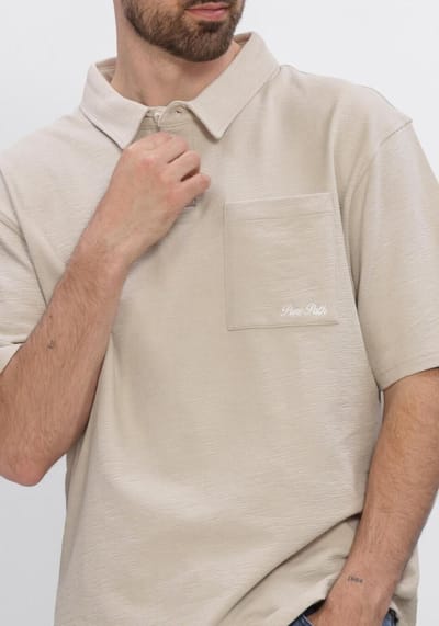 PURE PATH Structured Polo Polo's & T-shirts Heren - Polo shirt - Beige - Maat M