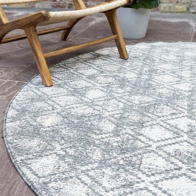 Rond Buitenkleed Frost - Grijs/wit - dubbelzijdig - EVA Interior - Rond 240 Ø - (XXL)