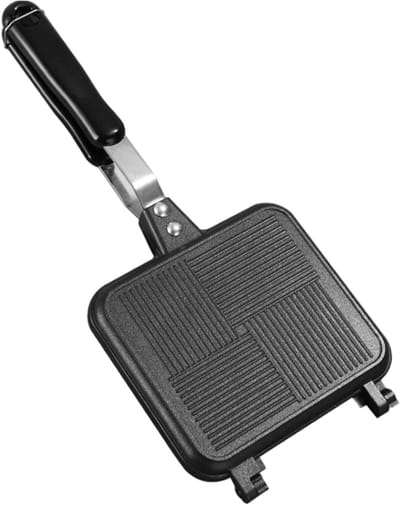 Camping Toastie Maker - Brood Koekenpan - Sandwiches Maken - Dubbelzijdig Grillen - 36 x 17 cm - Zwart