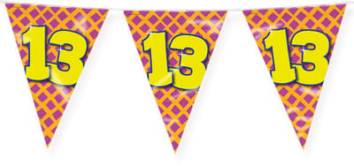 LUQ – Vlaggenlijn Happy Party 13 Jaar – Veelkleurig – 10 m Luxe Verjaardag Feest Versiering – Slinger – Direct Ophangen