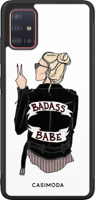 Casimoda® hoesje - Geschikt voor Samsung Galaxy A51 - Badass Babe Blondine - Zwart TPU Backcover - Geen opdruk - Multi