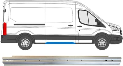 Schuifdeur dorpel reparatiepanel voor Ford Transit 2014-
