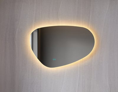 Bella Mirror Spiegel asymmetrisch 90cm breed en 60cm hoog LED & Anti-condens - Instelbare lichtkleur - dimbaar - voorzien van touchknoppen