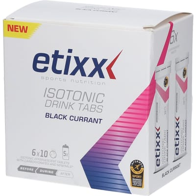 Etixx Isotonic Drink Tabs - Sports Nutrition - Sportdrank - 6X10 tabletten - Zwarte Bes - Handige Bruistablet - Extra Natrium (643mg/liter) - Gemakkelijk mee te nemen onderweg