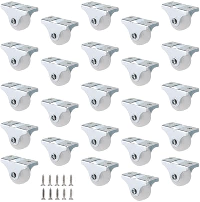 24 stuks 25mm bokwielen Meubelwieltjes met schroeven Mini wielen Niet zwenkbaar, voor winkelwagens, gereedschapskisten en flightcases Kleine wielen voor meubels