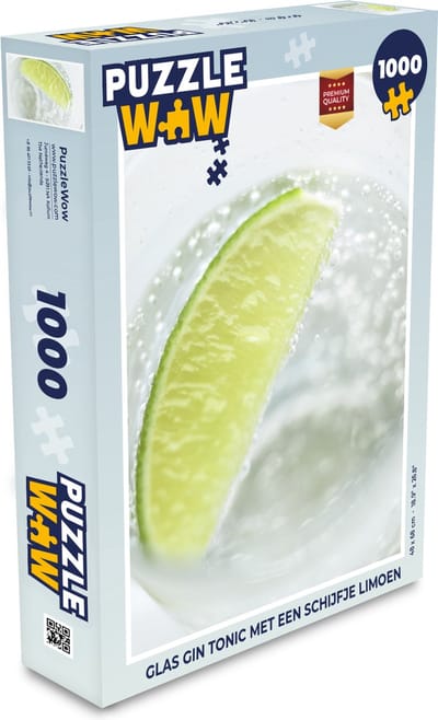 Puzzel Glas gin tonic met een schijfje limoen - Legpuzzel - Puzzel 1000 stukjes volwassenen
