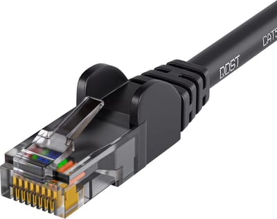 Qost - CAT5e internetkabel - CCA / UTP - 1 Gbps / 100 MHz - RJ45 Connectoren - Patchkabel / Netwerkkabel - 0.25 meter - Zwart