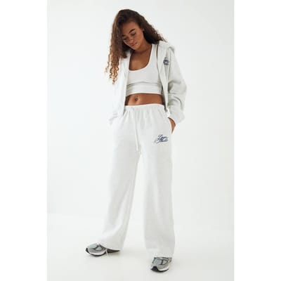 Dames DSGN Studio Contrast Script Straight Leg Jogger | Asgrijs | Maat: Large