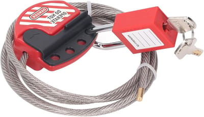 Verstelbare RVS Kabelslot en 38mm Hangslot Set met 2 Sleutels voor Industrie, Chemie en Energieomgevingen