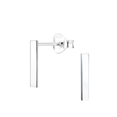 Joy|S - Zilveren bar / staaf oorbellen - 2 x 12 mm