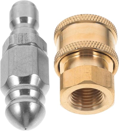 Hogedrukspuitmond - Reinigingsmondstuk - Tuin Reinigen - Verstelbare Waterstroom - 6 x 1.5 cm - Zilver