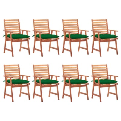 vidaXL - Tuinstoelen - 8 - st - met - kussens - massief - acaciahout
