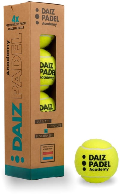 DAIZ PADEL BALLEN - Padelballen (4 stuks) - Academy - Premium Drukloze Padel Ballen - Voor Langdurige Prestaties Op Elke Baan