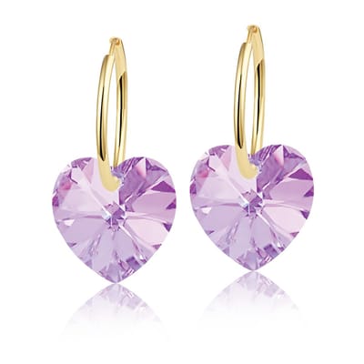 Montebello Oorbellen Alicia HG116 - Swarovski Hart - 925 Zilver Verguld - Ø14mm - 24mm