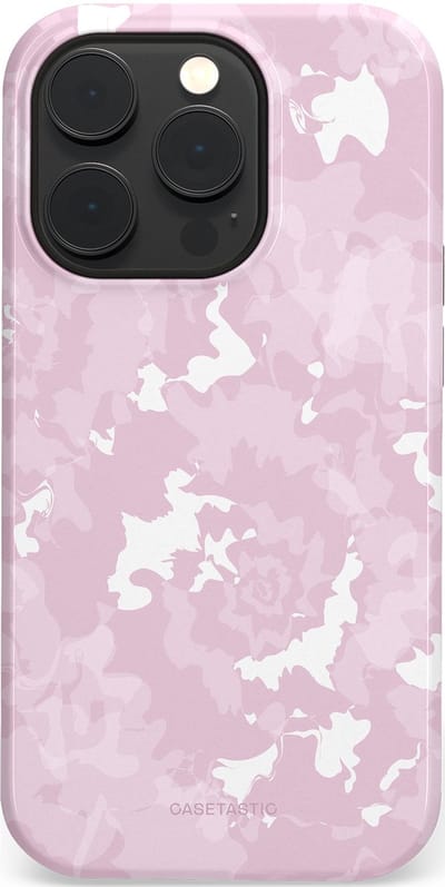 Casetastic Hoesje Geschikt voor Apple iPhone 14 Pro Magsafe - Stijlvolle Beschermende Duo-layer Case - Roze wervels