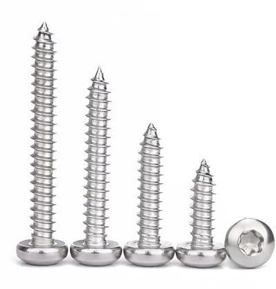 Zelftappende Schroeven 100 Stuks M4x12 Houtschroeven Torx Platte Kop A2 RVS Volledige Draad voor Meubelmontage en Klusprojecten