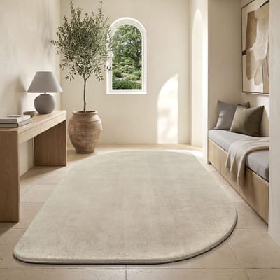 the carpet Lina Shape Scallop Teppich, Hoogpolig Langharig Vloerkleed, Superzacht, Imitatiebont, Pluizig, Bontlook, Wasbaar tot 30 Graden, Beige, 120x160 cm