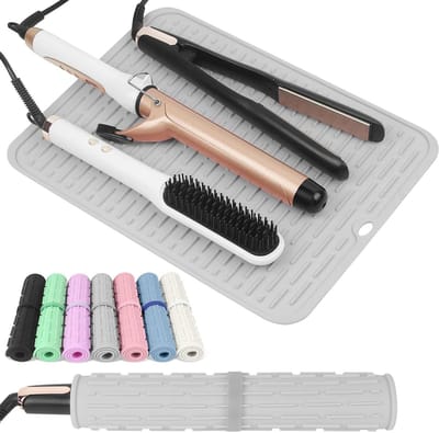 Hittebestendige Mat - Styling Tool Pad - Bescherming van Oppervlakken - Extra Groot Formaat - 36 x 28 cm - Grijs