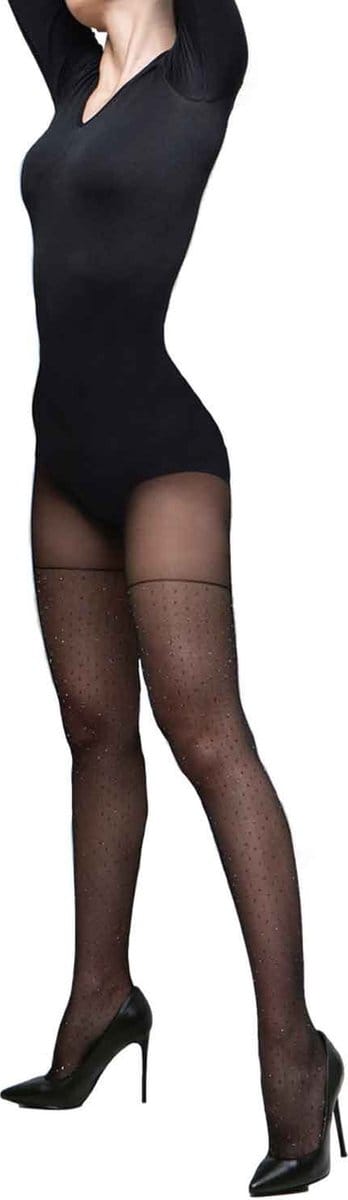 Giulia - Afina - Zwarte - Lurex - Fashion Panty - 40 denier - Medium
