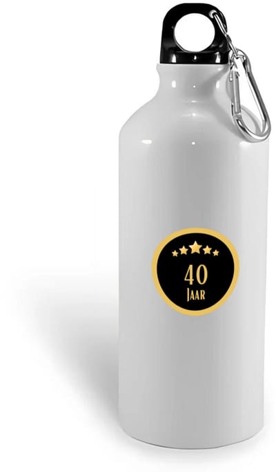 Hacebo® - 40 jaar waterfles - iemand die 40 jaar is geworden of 40 jaar lang een relatie hebben of getrouwd zijn - verjaardagscadeau - verjaardag - cadeau - kado - geschenk - gift - relatie - trouwdag - jubileum - water fles - 400ML