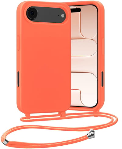 Hoesje Geschikt voor iPhone Air Hoes Met Telefoonketting - Backcover Geschikt voor iPhone Air Case Met Koord - Papaya