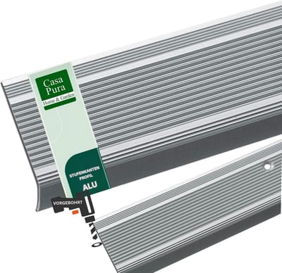 Aluminium Trapneus Profiel L-vorm Geperforeerd 30mm Breed Anodiseed Zilver 90cm
