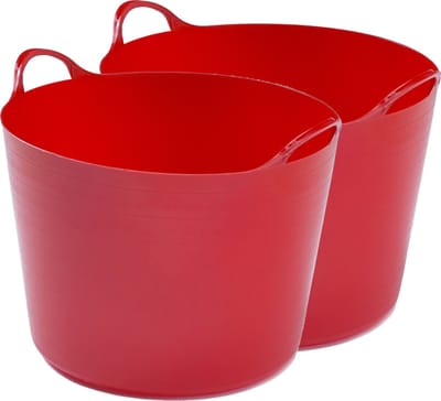 Whitefurze Flexibele emmer - 2x - 39 liter - Kunststof - Rood - 43 x 49 x 37 cm