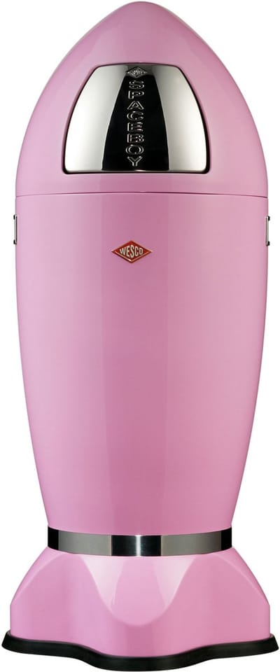 Wesco afvalbak Spaceboy, afvalbak, afvalemmer, staalplaat, roze / pink, 35 l, 138631-26