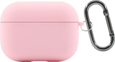 AirPods Pro en Pro 2 Case – Siliconen Hoesje met Clip – Schokbestendig – Geschikt voor Draadloos Opladen – Lichtroze