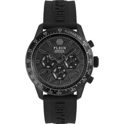 Philipp Plein Pleinmeter PWPYA0324 Horloge - Siliconen - Zwart - Ø 44 mm