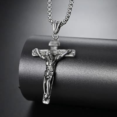 Europese en Amerikaanse Retro Stijl Roestvrij Staal Kruis Ketting Trendy Artistieke Hip Hop Rap