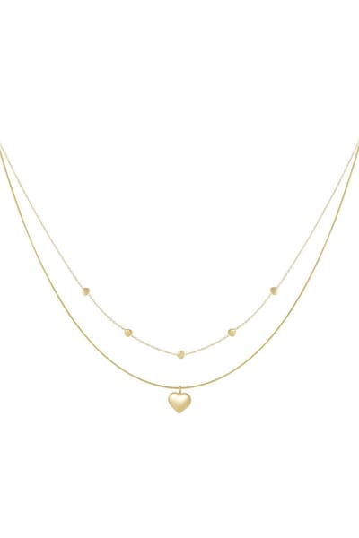 ketting - necklace layered hearts - kettinkje - stainless steel - hartjes