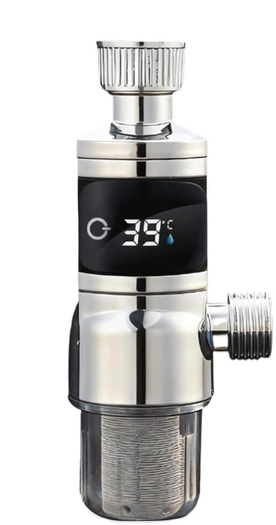 Digitale Watermonitor - Douchemeter Badkamer - Veilige Badroutine - Nauwkeurige Thermo Weergave - 142 x 6 x 45 cm - Zilver