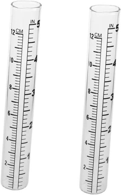 Regenmeter Buizen - Watermeter Glas - Neerslag Meten - Nauwkeurige Schaal - 12 cm - Transparant