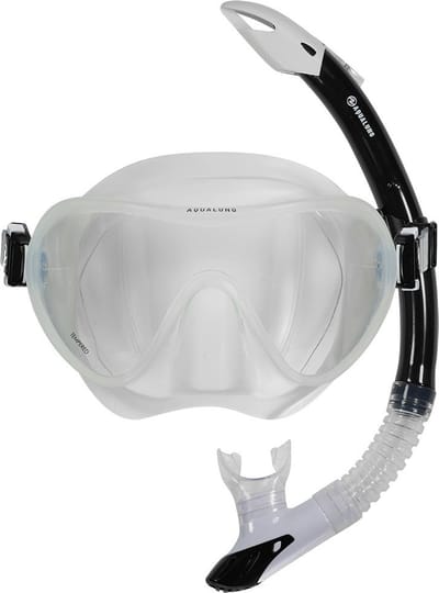 Aqualung Nabul Snorkelset - Masker & Snorkel - Volwassenen - Wit / Zwart