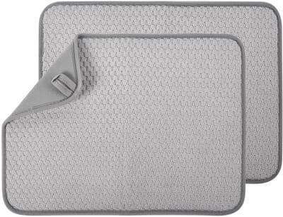 Dailygoods- Afvoermat Hoge Absorptiecapaciteit - Microvezel - Antislip - Opvouwbaar - 2 Stuks - Klein (40x30 cm) - Droogmat