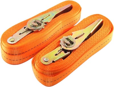 Spanbanden Set - Sjorbanden Ratel - Vastzetten Lading - Heavy Duty 800kg - 3 Meter Lengte - Oranje