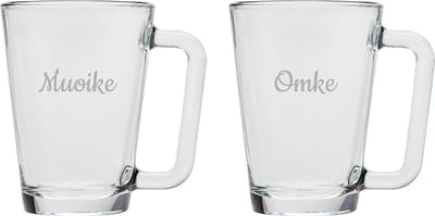 Gegraveerde theeglas 26cl Muoike & Omke