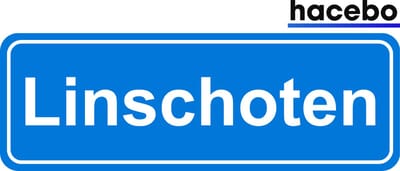 Hacebo - Plaatsnaam Sticker - 29x10 CM - Linschoten sticker - Verkeersborden sticker - grappige cadeaus - Linschoten