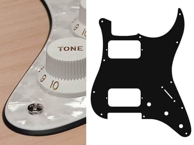 Boston ST-433-PW pickguard, Stallion, HH, 3 pot holes, 3-5 switch, 4 ply, pearl white