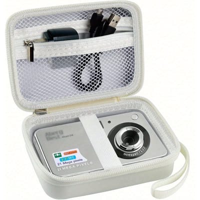 Digitale Camera Tas Compatibel Met CAMKORY/Voor YISENCE/Voor VAHOIALD/Voor Pixpro/Voor Canon PowerShot ELPH 180 190/ Voor DSCW800 DSCW830 Digitale Camera wit