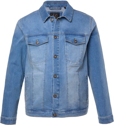 JP 1880 - Heren - Denim jack Ultra FLEXNAMIC® veel zakken tot 8XL - Blauw denim - Maat 3XL
