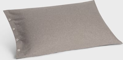 Yumeko kussensloop flanel stone bruin 50x70 - Biologisch & ecologisch - 1 stuk