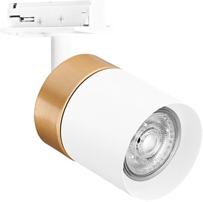 OSRAM TRACKLIGHT railsysteem armatuurkop, goud/wit, met GU10-voet, kan worden uitgerust met een normale of slimme lamp, slim, WiFi, loft-achtig ontwerp, IP20-bescherming